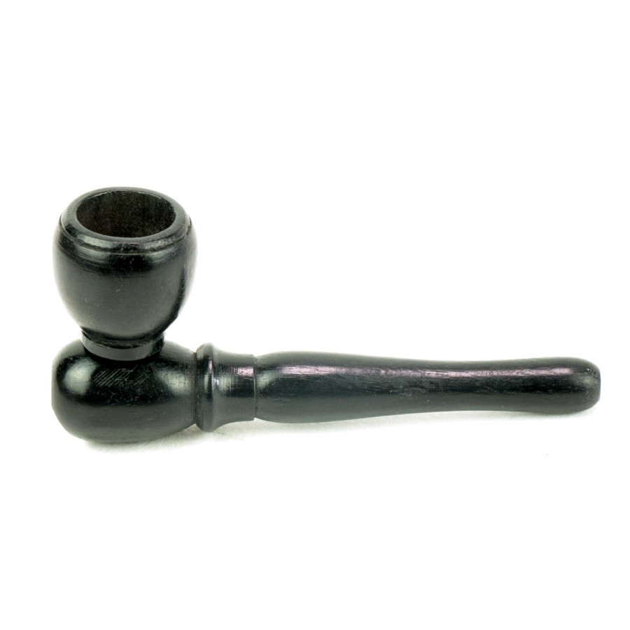 Wooden pipe. Ebony "standing" 10cm. Smooth