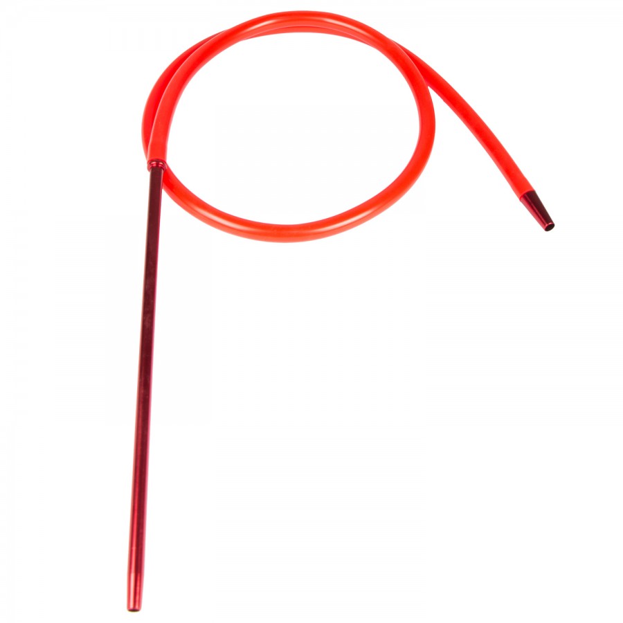 Silicone hose red with mouth and end piece 195cm
