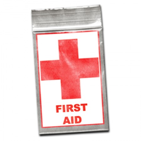 40x60mm Transparent with motif: "First Aid" 50Âµ