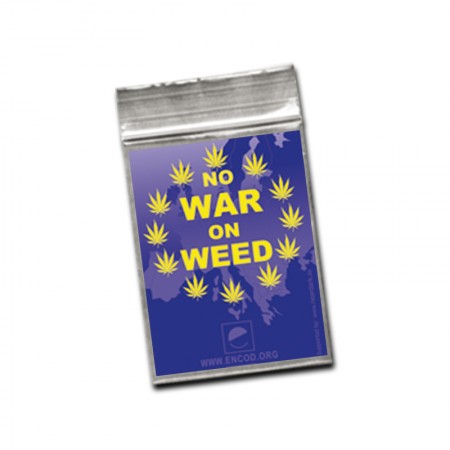 40x60mm Blue with motif: "No War on Weed" 50Âµ