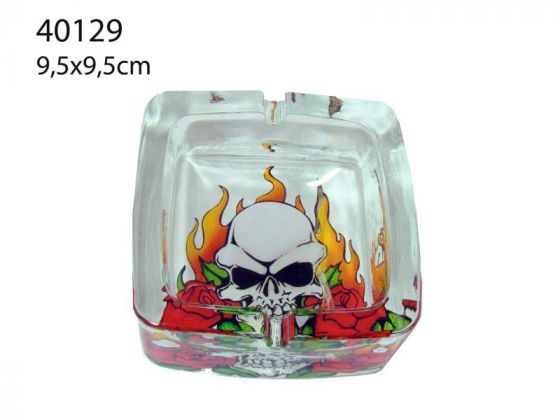 Skull ashtray glass