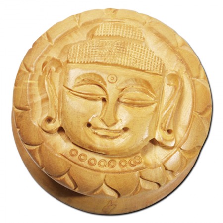 Grinder, Shisham, carved with motif: "Buddha"