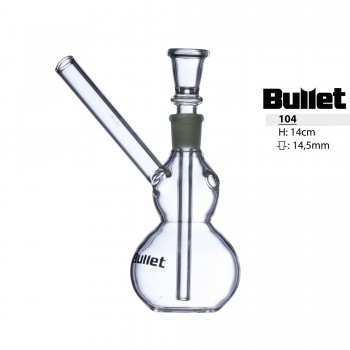 Bullet Glass Bong with double ball | Mouthpiece on the side