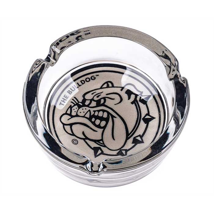 Bulldog glass ashtray