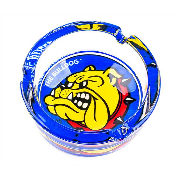 Bulldog glass ashtray