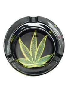 Champ LED glass ashtray "Leaves" round 2