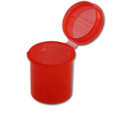 Pot de conservation avec couvercle escamotable 20 ml rouge