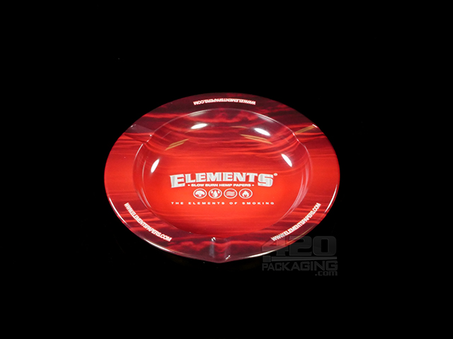 Elements Red Mini Round Metal Ashtray